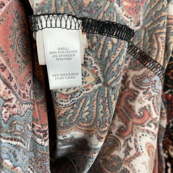 Cato Women Round Neck Printed Paisley 3/4 Sleeves Dress Size M - Picture 4 of 7